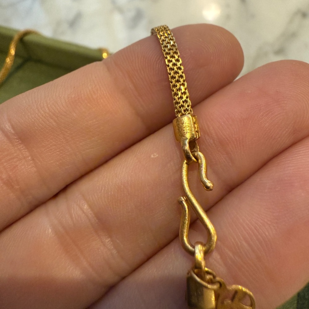 22k GOLD Vintage (916) Mesh Chain Necklace S-hook Clasp 20” - Picture 3 of 5